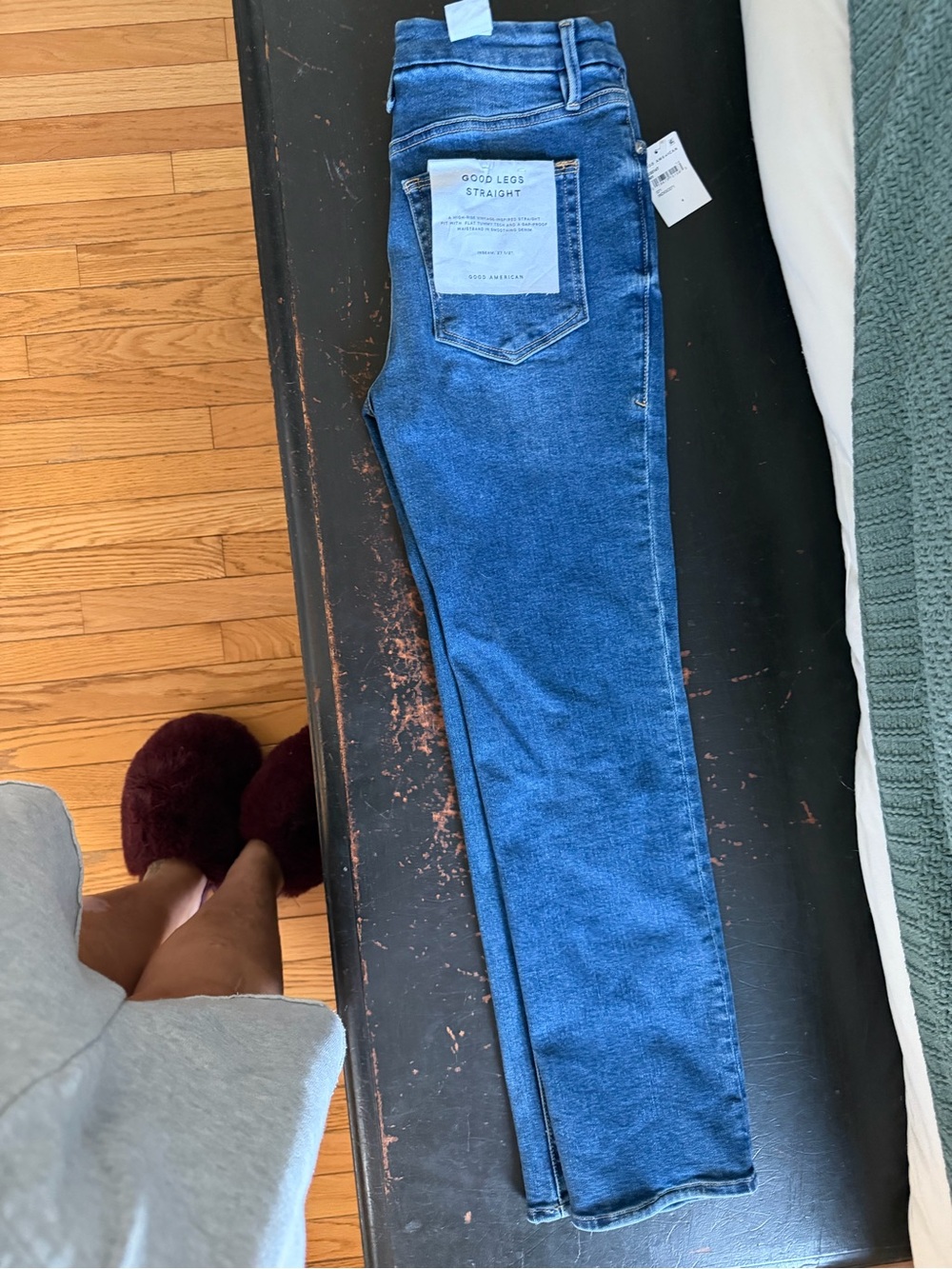 Good American Good Legs Straight Jeans - Classic Blue